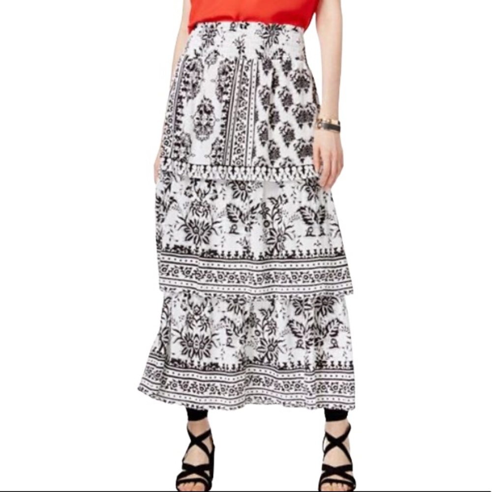 INC layered Black & White Maxi Skirt